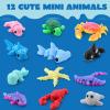 imageJOYIN 12 Pcs 3D Printed Animals Set Mini Animals 3D Printed Toys  Cute Articulated Flexible Figurines Fidget Toys for Party Favors Birthday Gifts Desk Pets Office Home DecorOcean Animals