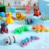 imageJOYIN 12 Pcs 3D Printed Animals Set Mini Animals 3D Printed Toys  Cute Articulated Flexible Figurines Fidget Toys for Party Favors Birthday Gifts Desk Pets Office Home DecorSafari Animals