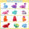 imageJOYIN 12 Pcs 3D Printed Animals Set Mini Animals 3D Printed Toys  Cute Articulated Flexible Figurines Fidget Toys for Party Favors Birthday Gifts Desk Pets Office Home DecorDinosaur Animals