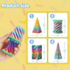 imageJOYIN 4 Pack Impossible Cone Fidget Toys Pastel Color 3D Printed Spiral Cone Flexible Impossible Pyramid Passthrough Fidget Toys for Stress Relief Kids Adults Christmas Stocking Stuffers