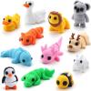 imageJOYIN 12 Pcs 3D Printed Animals Set Mini Animals 3D Printed Toys  Cute Articulated Flexible Figurines Fidget Toys for Party Favors Birthday Gifts Desk Pets Office Home DecorMix Animals