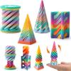 imageJOYIN 4 Pack Impossible Cone Fidget Toys Pastel Color 3D Printed Spiral Cone Flexible Impossible Pyramid Passthrough Fidget Toys for Stress Relief Kids Adults Christmas Stocking Stuffers