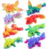 imageJOYIN 8 Pcs 3D Printed Dragon 44quot Colorful 3D Printed Flexible Articulated Dragon Fidget Toys for Home Office Desk Decor Autism Stress Relief Fidget Toys for Kids ampamp Adults Birthday Gift