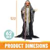 imageJOYIN 62 Halloween Decorations Outdoor Animatronics Standing Hunchback Witch with Light Creepy Sound Decor Radar Motion Activated Scary Haunted House Prop for Yard Lawn Garden Outside IndoorHunchback Witch