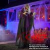 imageJOYIN 62 Halloween Decorations Outdoor Animatronics Standing Hunchback Witch with Light Creepy Sound Decor Radar Motion Activated Scary Haunted House Prop for Yard Lawn Garden Outside IndoorPurple Witch