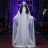 imageJOYIN 67quot Halloween Decorations Outdoor Life Size Bride Decor White Ghost Haunted House Props with Creepy Sound for Garden Yard Lawn
