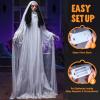 imageJOYIN 67quot Halloween Decorations Outdoor Life Size Bride Decor White Ghost Haunted House Props with Creepy Sound for Garden Yard Lawn