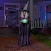 imageJOYIN 72quot Outdoor Halloween Decorations Animatronics Witch with Cane Life Size Animated Ghost Haunted House Prop Dcor with Creepy Sound and Lightup Eyes Party SuppliesCrystal Ball Witch