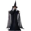 imageJOYIN 72quot Outdoor Halloween Decorations Animatronics Witch with Cane Life Size Animated Ghost Haunted House Prop Dcor with Creepy Sound and Lightup Eyes Party SuppliesHunchback Witch