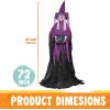 imageJOYIN 72quot Outdoor Halloween Decorations Animatronics Witch with Cane Life Size Animated Ghost Haunted House Prop Dcor with Creepy Sound and Lightup Eyes Party SuppliesWitch with Cauldron