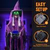 imageJOYIN 72quot Outdoor Halloween Decorations Animatronics Witch with Cane Life Size Animated Ghost Haunted House Prop Dcor with Creepy Sound and Lightup Eyes Party SuppliesWitch with Cauldron