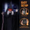 imageJOYIN 72quot Outdoor Halloween Decorations Animatronics Witch with Cane Life Size Animated Ghost Haunted House Prop Dcor with Creepy Sound and Lightup Eyes Party SuppliesHunchback Witch