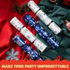 imageJOYIN 8 Pack Christmas Party Favor NonSnap Red ampamp Green Snowflake Design Party Table Favors with Holiday Party Favor Supplies for Kids and Adults Christmas Parties Dinners ampamp HolidaysBlueWhite Snowflakes