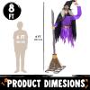 imageJOYIN 8FT Flying Witch Halloween Decorations Outdoor Animatronics Halloween Witch Decor Floating Witch on Broom with Infrared Sensor and LCD Eyes Scary Haunted House Prop for Outside Yard Lawn