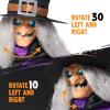 imageJOYIN 8FT Flying Witch Halloween Decorations Outdoor Animatronics Halloween Witch Decor Floating Witch on Broom with Infrared Sensor and LCD Eyes Scary Haunted House Prop for Outside Yard Lawn