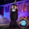imageJOYIN 72quot Outdoor Halloween Decorations Animatronics Witch with Cane Life Size Animated Ghost Haunted House Prop Dcor with Creepy Sound and Lightup Eyes Party SuppliesCrystal Ball Witch