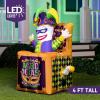imageJOIEDOMI Mardi Gras Animated Inflatable Yard Decoration 4 FT Jester in The Box with Buildin LEDs Blow Up Inflatables for Party Indoor Outdoor Yard Garden Lawn Decor