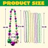 imageJOYIN 10 Pcs Mardi Gras Bead Necklace Set 1 Jumbo Ball Bead Necklaces 3 Medium ampamp 6 Small Beaded Necklaces Gold Green Purple Plastic Necklaces for Mardi Gras Costume Outfit Dress up Accessories