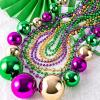 imageJOYIN 10 Pcs Mardi Gras Bead Necklace Set 1 Jumbo Ball Bead Necklaces 3 Medium ampamp 6 Small Beaded Necklaces Gold Green Purple Plastic Necklaces for Mardi Gras Costume Outfit Dress up Accessories