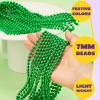 imageJOYIN 12 PCS Mardi Gras Beads Necklace Green Purple Gold Metallic Mardi Gras Decorations Necklace Beads Mardi Gras Accessories Throws Beads Bulk for Mardi Gra Party FavorGreen