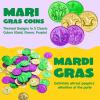 imageJOYIN 120 PCS Mardi Gras Coins Gold Green Purple Mardi Gras Plastic Coin Bulk for Mardi Gras Parade Party Favors Supplies Fake Gold Coins for Party Accessory Decoration