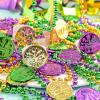 imageJOYIN 210 PCS Mardi Gras Coins Green Purple Gold Plastic Coins Mardi Gras Decorations for Party Favors Supplies Costume Accessories Mardi Gras Masquerade Accessories