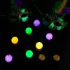 imageJOYIN 3 PCS Mardi Gras LED Bulb Necklace Purple Green Gold LED Light Up Necklace with 6 lighting modes for Mardi Gras Party Favors Supplies Masquerade Costume Accessories