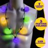 imageJOYIN 3 PCS Mardi Gras LED Bulb Necklace Purple Green Gold LED Light Up Necklace with 6 lighting modes for Mardi Gras Party Favors Supplies Masquerade Costume Accessories