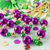 imageJOYIN 3 Pcs Mardi Gras Jumbo Bead Necklaces 44 Gold Green Purple Necklaces Beads for Mardi Gras Parade Decorations Party Favors Supplies Costume Outfit Accessories