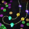 imageJOYIN 41 LED Mardi Gras Jumbo Bead Necklaces Light Up Party Necklaces Gold Green Purple Mardi Gras Necklace Bead Mardi Gras Decorations Party Favors Outfit Accessories