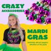 imageJOYIN 6 Pcs Mardi Gras Jumbo Bead Necklaces 44 Gold Green Purple Necklaces Beads for Mardi Gras Parade Decorations Party Favors Supplies Costume Outfit Accessories