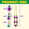 imageJOYIN 6 Pcs Mardi Gras Jumbo Bead Necklaces 44 Gold Green Purple Necklaces Beads for Mardi Gras Parade Decorations Party Favors Supplies Costume Outfit Accessories