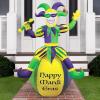 imageJoiedomi 6 FT Tall Jester On Ball Mardi Gras Inflatable Yard Decoration Blow Up Yard Inflatable Decor for Garden Lawn Indoor Holiday Party Supplies