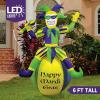 imageJoiedomi 6 FT Tall Jester On Ball Mardi Gras Inflatable Yard Decoration Blow Up Yard Inflatable Decor for Garden Lawn Indoor Holiday Party Supplies