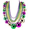 imageJOYIN 10 Pcs Mardi Gras Bead Necklace Set 1 Jumbo Ball Bead Necklaces 3 Medium ampamp 6 Small Beaded Necklaces Gold Green Purple Plastic Necklaces for Mardi Gras Costume Outfit Dress up Accessories