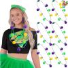 imageJOYIN 3 PCS Mardi Gras LED Bulb Necklace Purple Green Gold LED Light Up Necklace with 6 lighting modes for Mardi Gras Party Favors Supplies Masquerade Costume Accessories