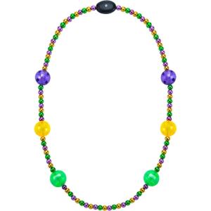 imageJOYIN 41 LED Mardi Gras Jumbo Bead Necklaces Light Up Party Necklaces Gold Green Purple Mardi Gras Necklace Bead Mardi Gras Decorations Party Favors Outfit Accessories