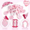 imageSYNCFUN 24PCS Candy Bracelets Valentines Day Color Individually Wrapped Snacks Tiny Classroom Exchange Gift for Kids Party Favor Holiday Reward PrizesPink and White Candy Bracelets