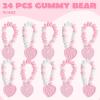 imageSYNCFUN 24PCS Candy Bracelets Valentines Day Color Individually Wrapped Snacks Tiny Classroom Exchange Gift for Kids Party Favor Holiday Reward PrizesPink and White Candy Bracelets