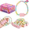 imageSYNCFUN 24PCS Candy Bracelets Valentines Day Color Individually Wrapped Snacks Tiny Classroom Exchange Gift for Kids Party Favor Holiday Reward PrizesCandy