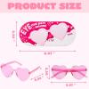 imageJOYIN 12 Packs Valentines Day Plum Pink and Red Heart Shaped Sunglasses Classroom Exchange Gift for Kids Classroom Holiday Prizes Sunglasses for Women and Girl Party Favor Holiday RewardMulti Color Glasses With Cards