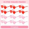 imageJOYIN 12 Packs Valentines Day Plum Pink and Red Heart Shaped Sunglasses Classroom Exchange Gift for Kids Classroom Holiday Prizes Sunglasses for Women and Girl Party Favor Holiday RewardPink Red Glasses