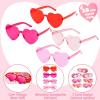 imageJOYIN 12 Packs Valentines Day Plum Pink and Red Heart Shaped Sunglasses Classroom Exchange Gift for Kids Classroom Holiday Prizes Sunglasses for Women and Girl Party Favor Holiday RewardMulti Color Glasses With Cards