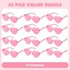 imageJOYIN 12 Packs Valentines Day Plum Pink and Red Heart Shaped Sunglasses Classroom Exchange Gift for Kids Classroom Holiday Prizes Sunglasses for Women and Girl Party Favor Holiday RewardPink Glasses