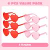 imageJOYIN 12 Packs Valentines Day Plum Pink and Red Heart Shaped Sunglasses Classroom Exchange Gift for Kids Classroom Holiday Prizes Sunglasses for Women and Girl Party Favor Holiday RewardRed Pink Glasses