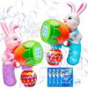 imageSloosh 2 Packs Easter Bunny Bubble Gun for Toddlers 3 Light Up Bunny Bubble Blower with 12 Refill Solution for Kids Ages 48 Birthday Party Gifts Outdoor Easter
