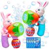 imageSloosh 2 Packs Easter Bunny Bubble Gun for Toddlers 3 Light Up Bunny Bubble Blower with 12 Refill Solution for Kids Ages 48 Birthday Party Gifts Outdoor Easter