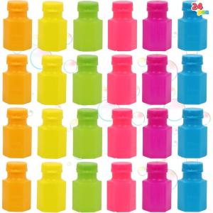 imageJOYIN 24 Pcs Mini Bubble Wands Assortment Party Favors Toys for Kids Child Summer Gifts Bubbles Fun ToysWedding Bath TimeSummer Outdoor Gifts for Girls BoysSolid Color