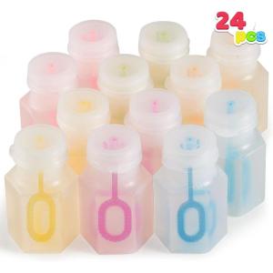 imageJOYIN 24 Pcs Mini Bubble Wands Assortment Party Favors Toys for Kids Child Summer Gifts Bubbles Fun ToysWedding Bath TimeSummer Outdoor Gifts for Girls BoysTransparent