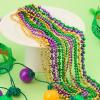 imageJOYIN 10 Pcs Mardi Gras LED Necklaces Set includes 1 LED Bulb Necklace 3 Medium amp 6 Small Bead Necklaces Gold Green Purple Necklaces for Mardi Gras Party Favors Supplies Costume Accessories